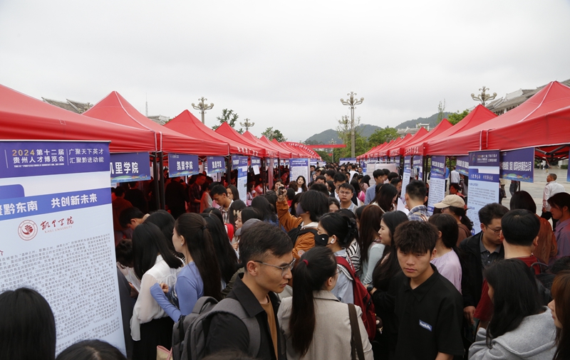 黔东南州举行“人博会”专场引才招聘活动现场。
